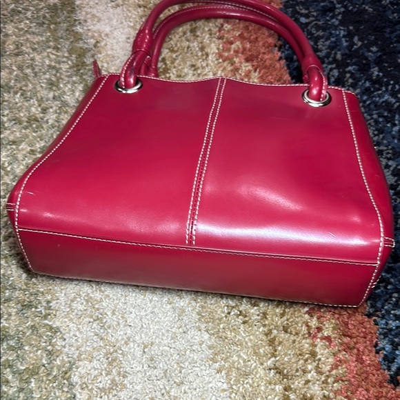 Wilson Genuine Leather Red Satchel Handbag 90s Vintage Y2K Like New Condition - Picture 5 of 13
